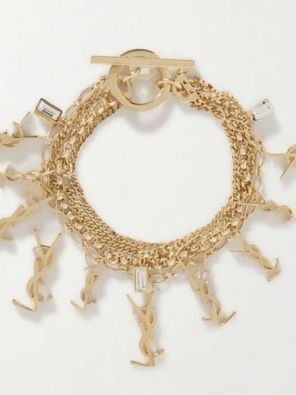 NEW IN BOX Saint Laurent Cassandre Multi-Chains Bracelet Size Small
